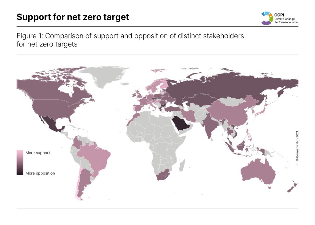 How much of the internet is covered by Net zero targets? - Green