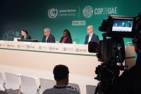 Side shot of the CCPI 2024 press conference panel at COP 29 in Dubai